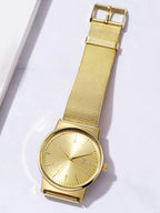 Mesh Strap Round Pointer Quartz Watch As A Gift For Students Returning To School