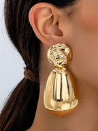 1 Pair Women's Fashion Metal Geometric Stud Earrings, Bohemian Style, Suitable For Daily And Vacation