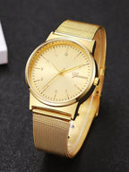 Mesh Strap Round Pointer Quartz Watch As A Gift For Students Returning To School