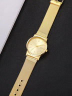 Mesh Strap Round Pointer Quartz Watch As A Gift For Students Returning To School