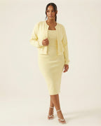 Full Size Slit Square Neck Dress and Outerwear Set Plus Size