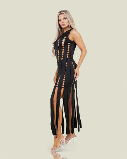 Midnight Maverick Cutout Maxi Dress