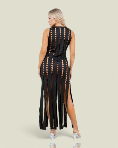 Midnight Maverick Cutout Maxi Dress