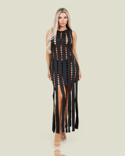 Midnight Maverick Cutout Maxi Dress