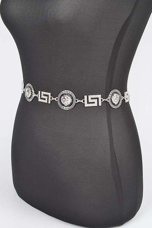 Plus Size Lion Emblem Iconic Chain Belt