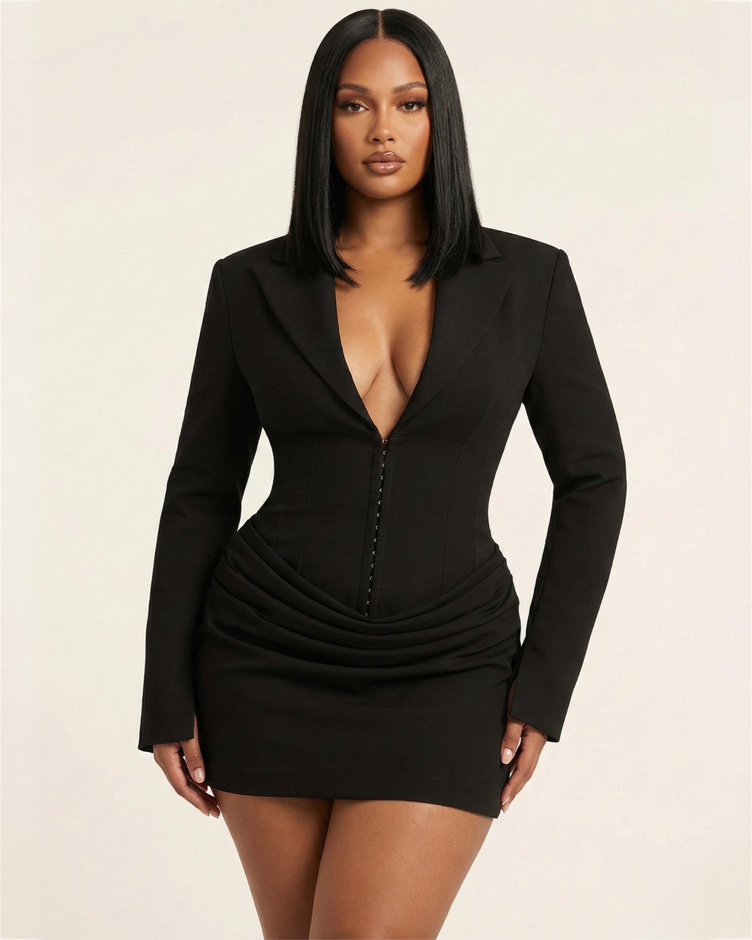 Full Size Blazer-Style Long Sleeve Mini Dress Plus Size THEPASSIONJONESZ.COM Full Size Blazer-Style Long Sleeve Mini Dress Plus Size THEPASSIONJONESZ.COM