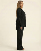 Button Up Long Sleeve Top and Pants Set