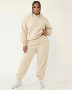 Full Size Kangaroo Pocket Hoodie and Joggers Set Plus Size
