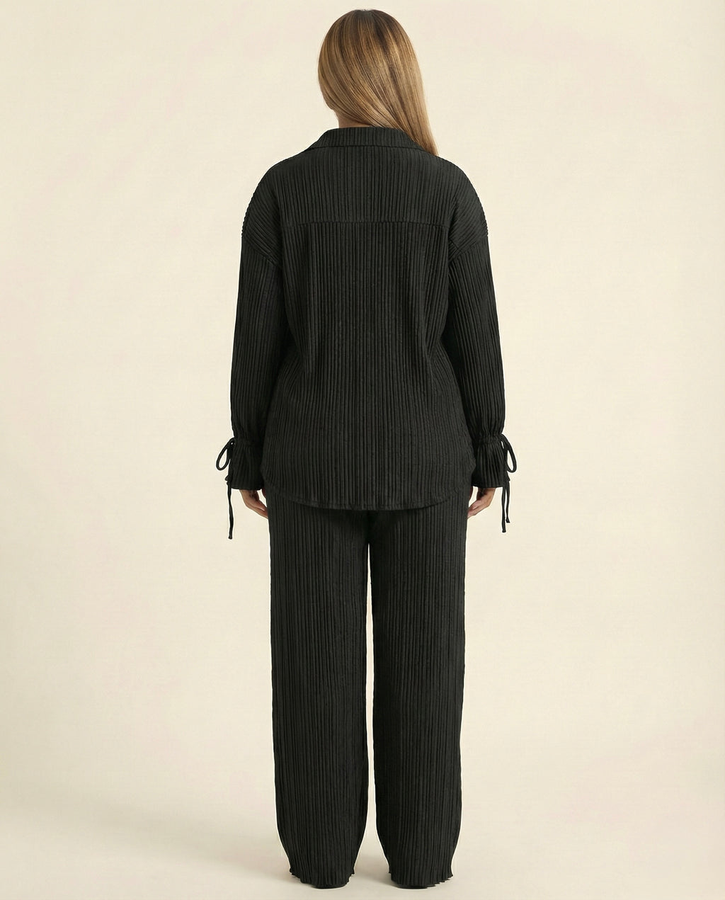 Button Up Long Sleeve Top and Pants Set