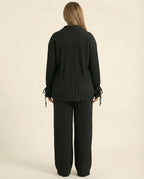 Button Up Long Sleeve Top and Pants Set