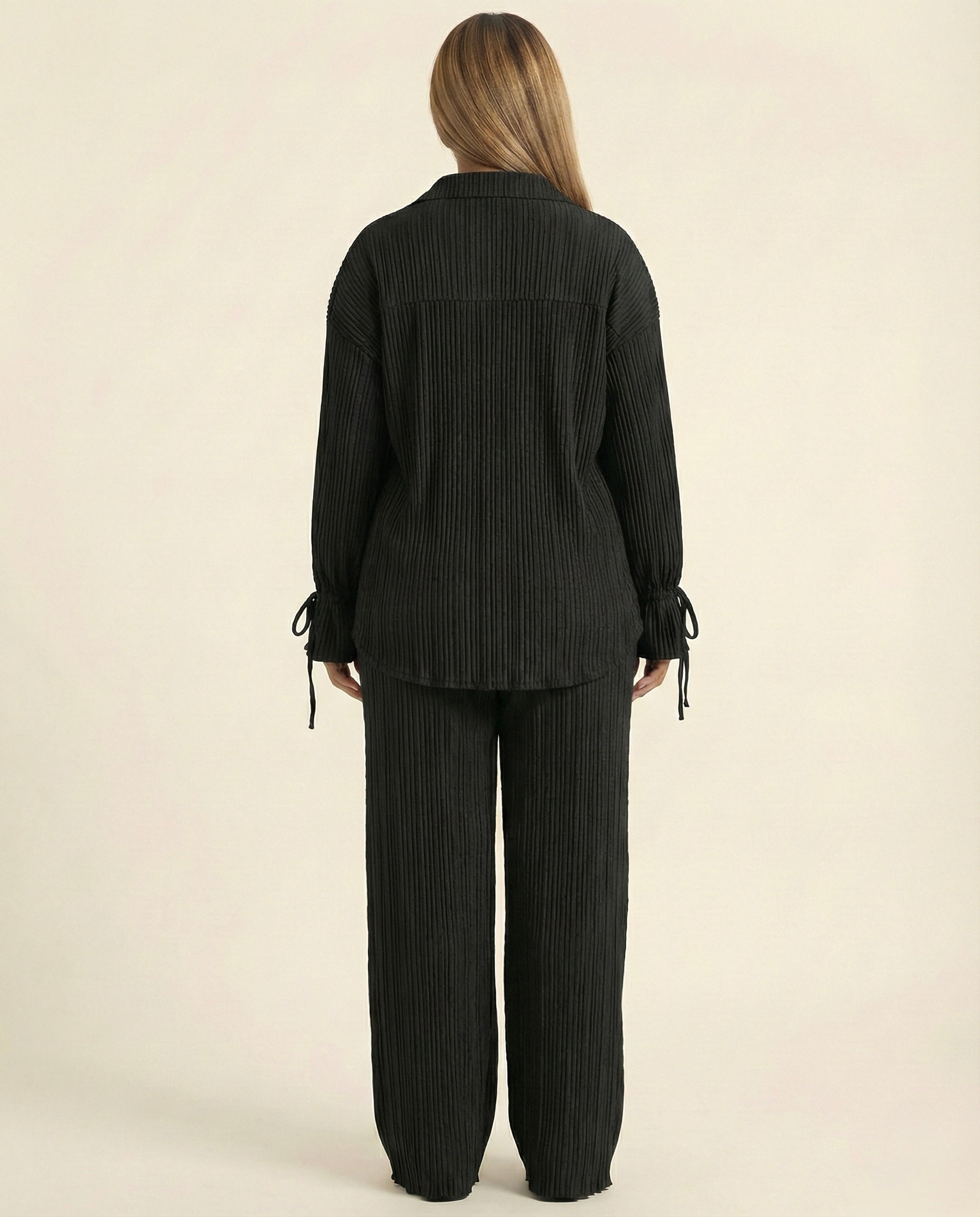 Button Up Long Sleeve Top and Pants Set