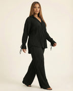 Button Up Long Sleeve Top and Pants Set