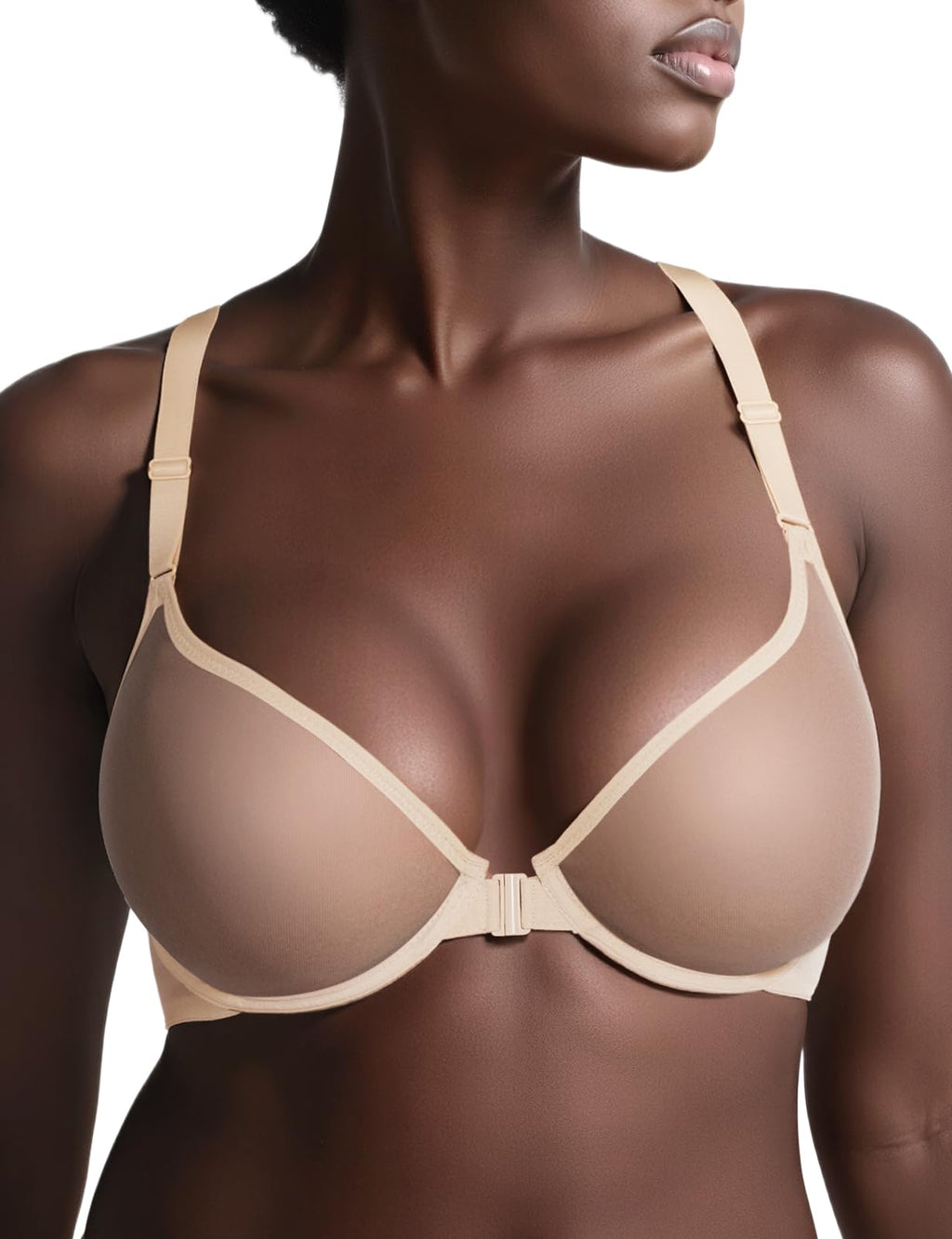 Mesh Front Closure Plunge Bra