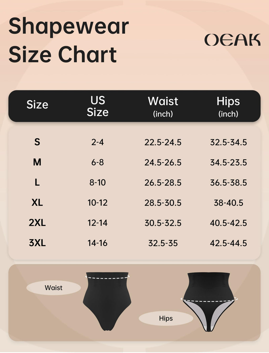 OEAK Tummy Control Shapewear