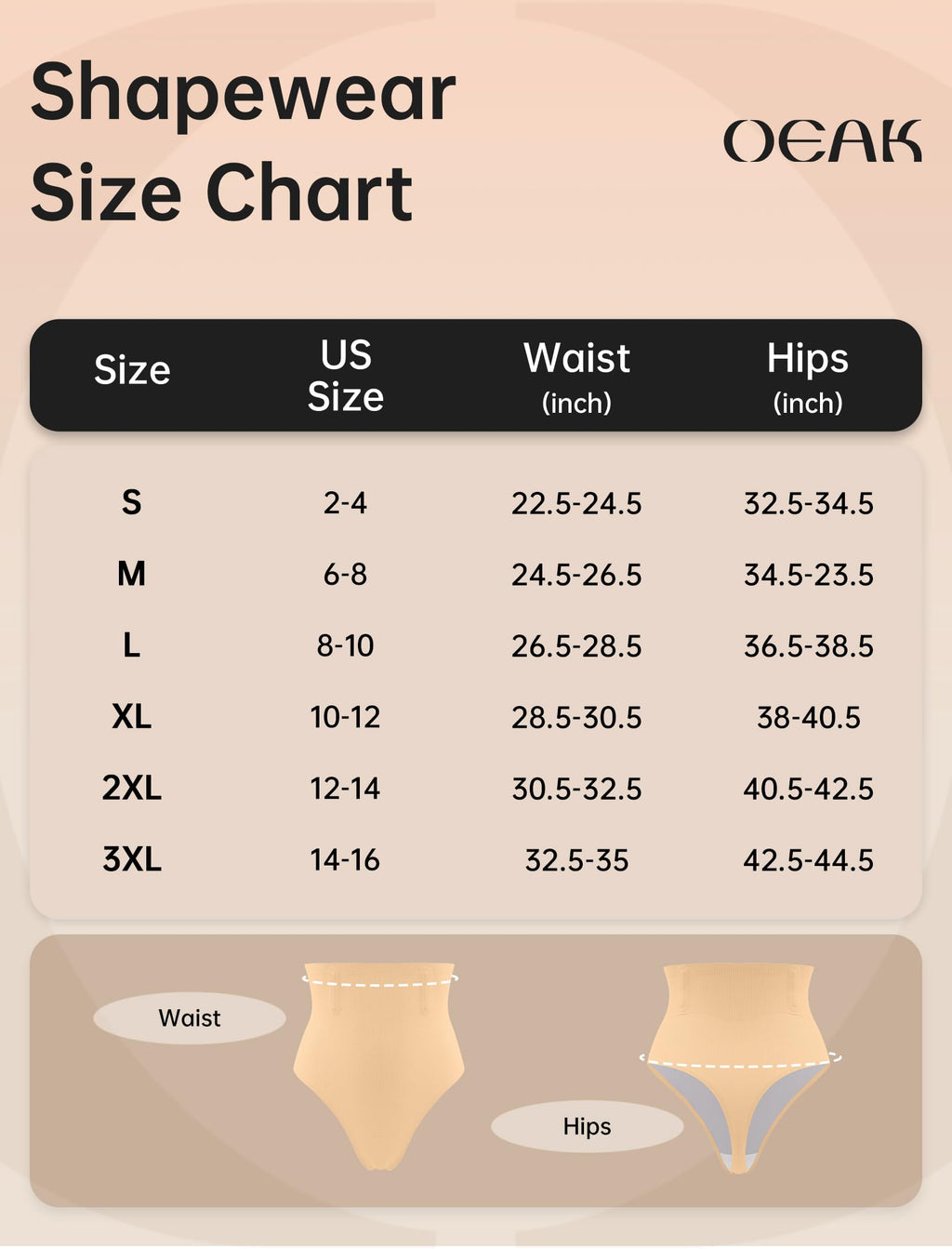 OEAK Tummy Control Shapewear