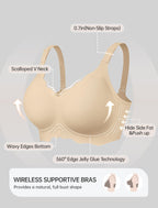 OEAK Scalloped Push Up Buttery Soft Tshirt Bra