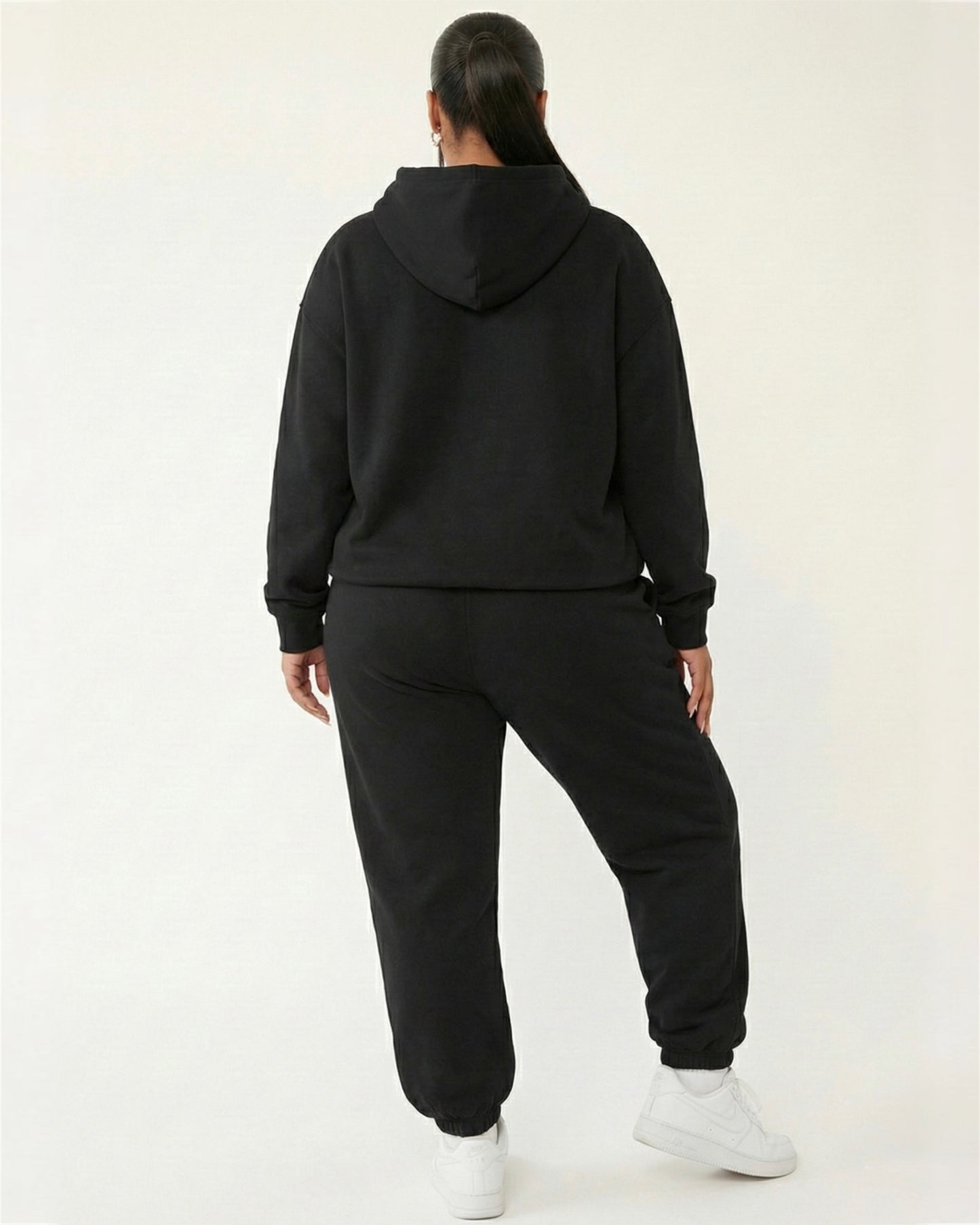 Full Size Kangaroo Pocket Hoodie and Joggers Set Plus Size