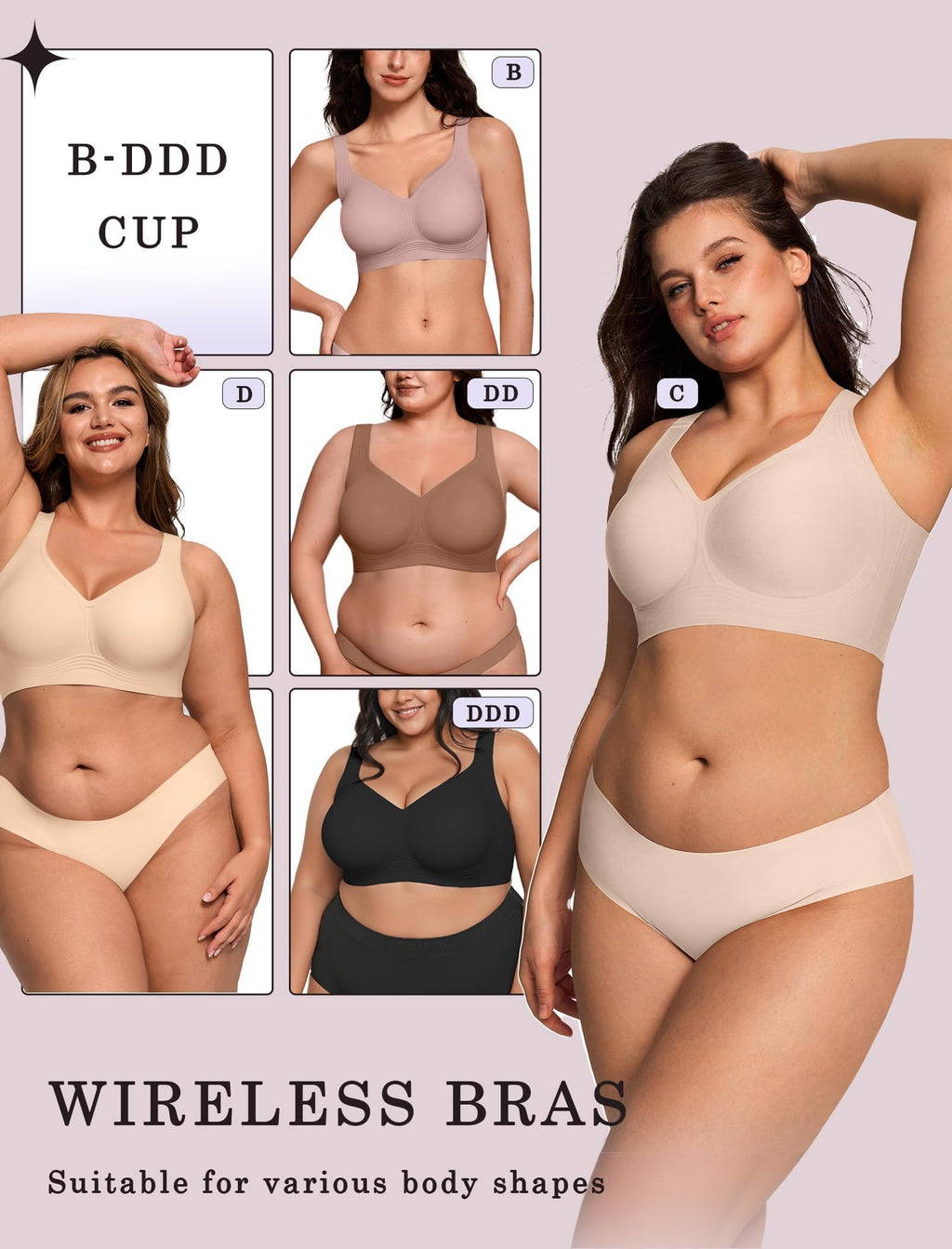 OEAK Womens Wireless Jelly Bra