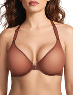 Mesh Front Closure Plunge Bra