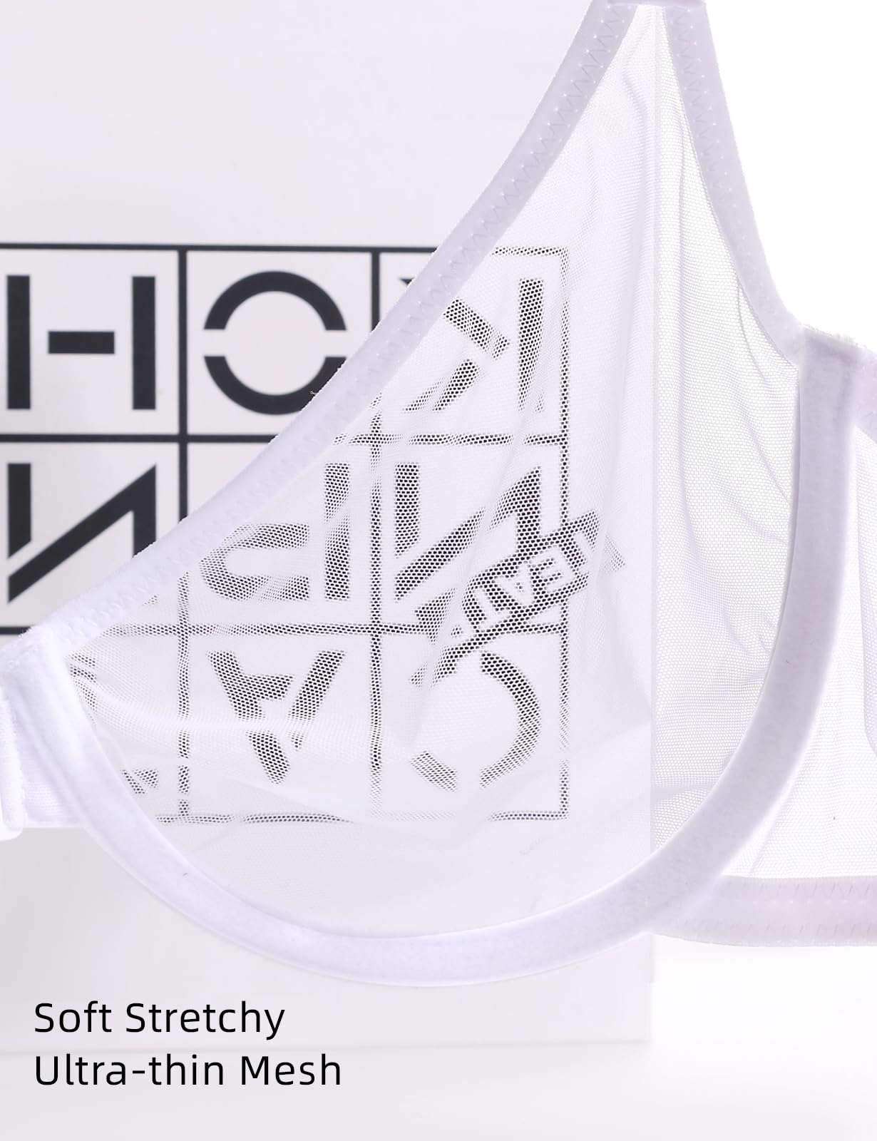 Mesh Front Closure Plunge Bra