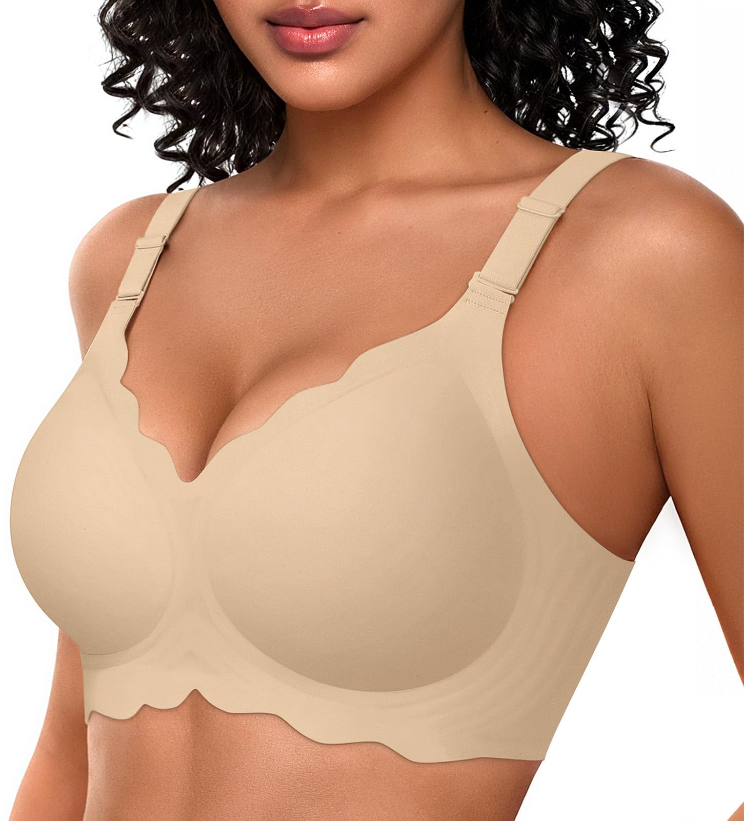 OEAK Scalloped Push Up Buttery Soft Tshirt Bra