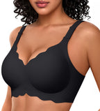 OEAK Scalloped Push Up Buttery Soft Tshirt Bra
