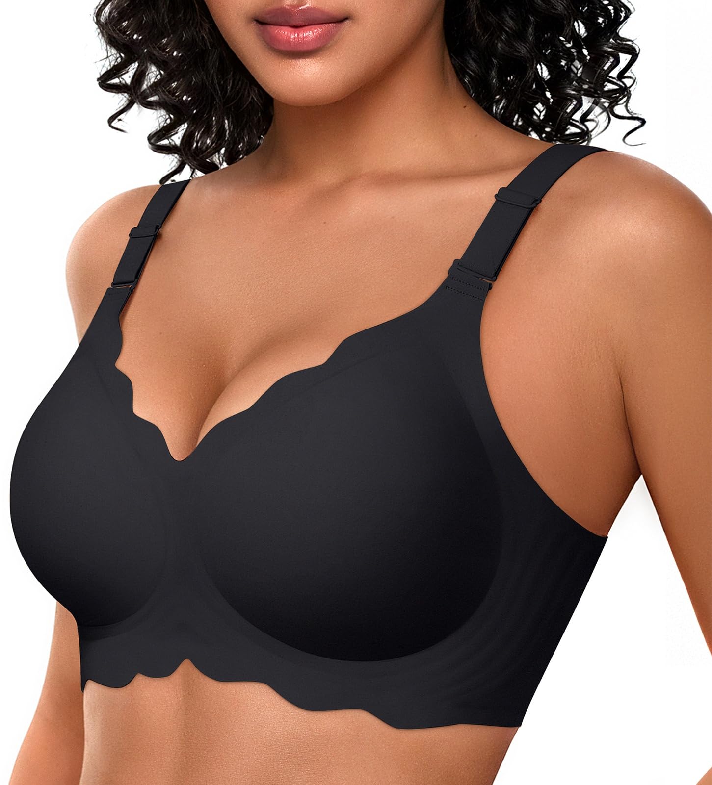 OEAK Scalloped Push Up Buttery Soft Tshirt Bra