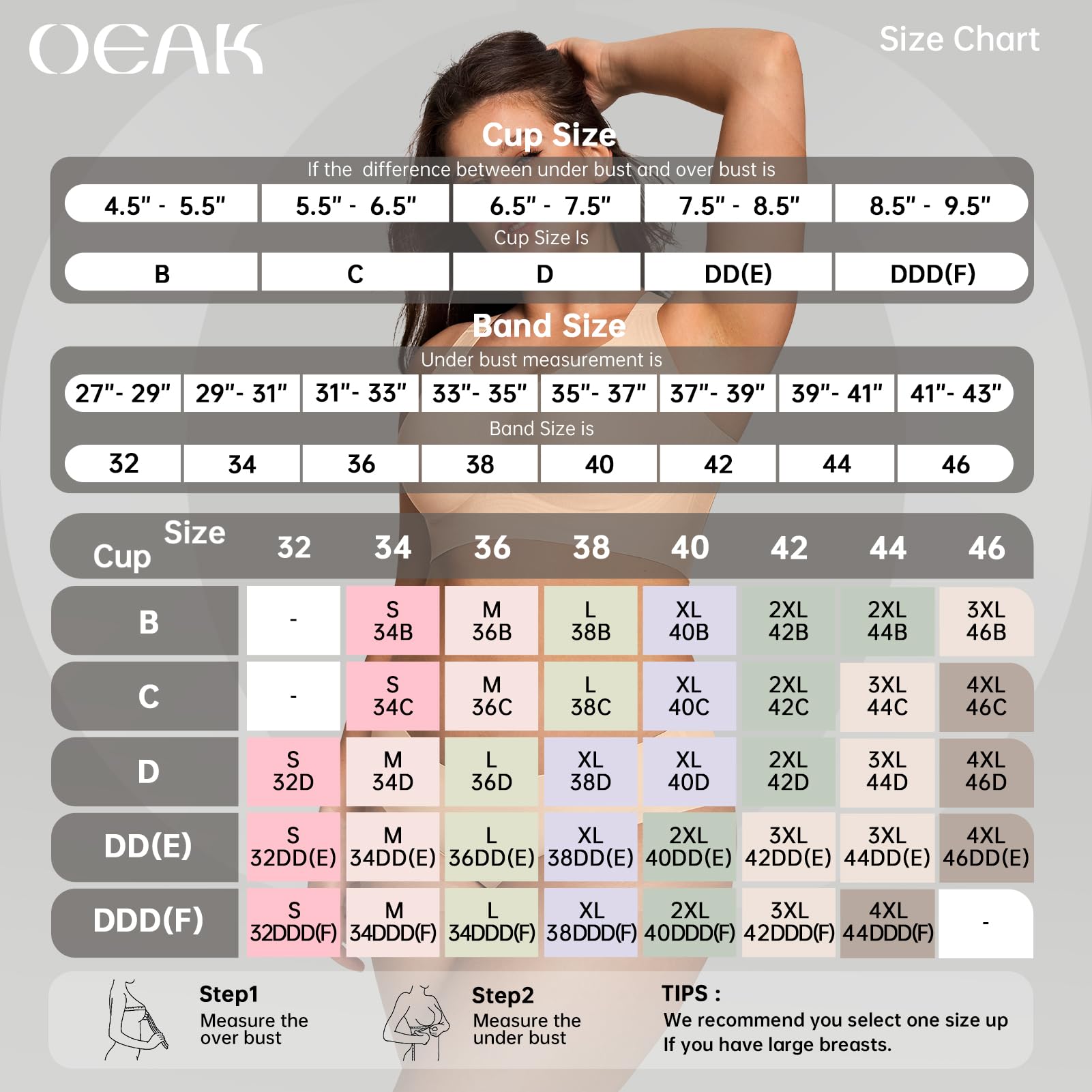 OEAK Womens Wireless Jelly Bra