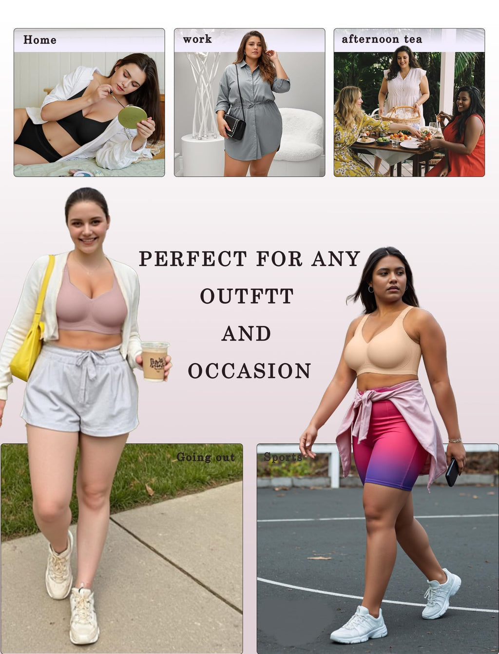 OEAK Womens Wireless Jelly Bra