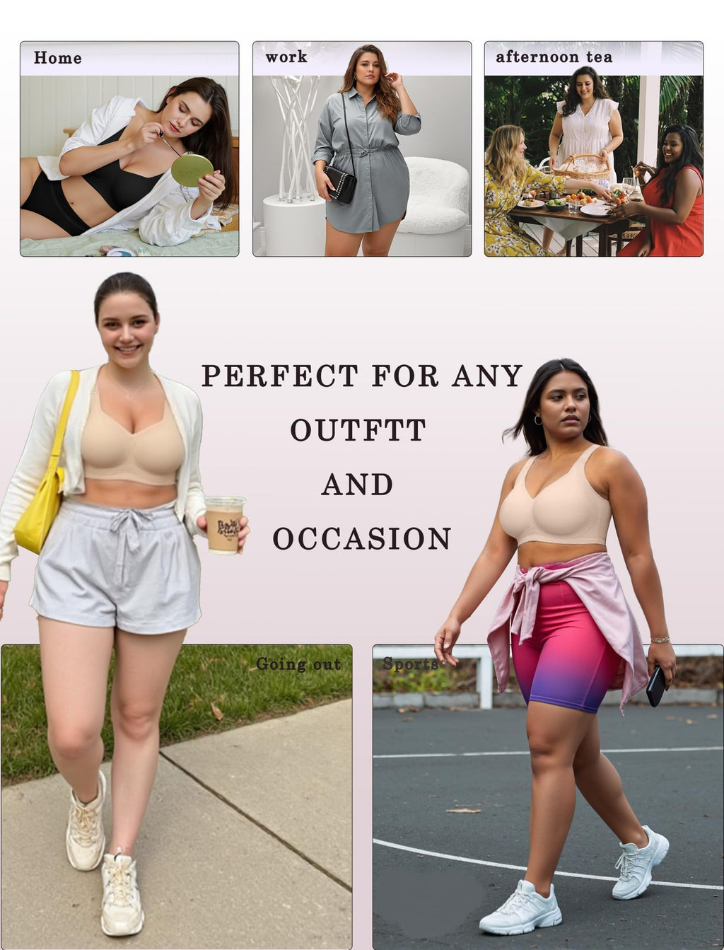 OEAK Womens Wireless Jelly Bra