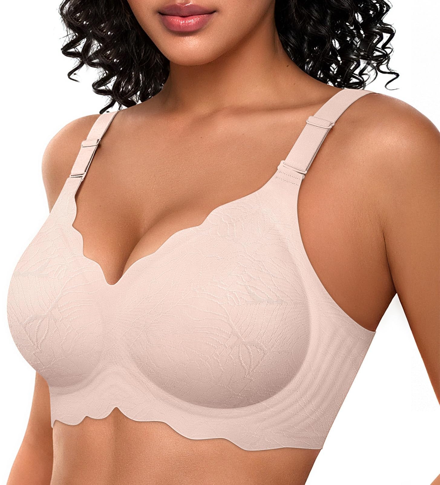 OEAK Scalloped Push Up Buttery Soft Tshirt Bra