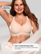 OEAK Scalloped Push Up Buttery Soft Tshirt Bra