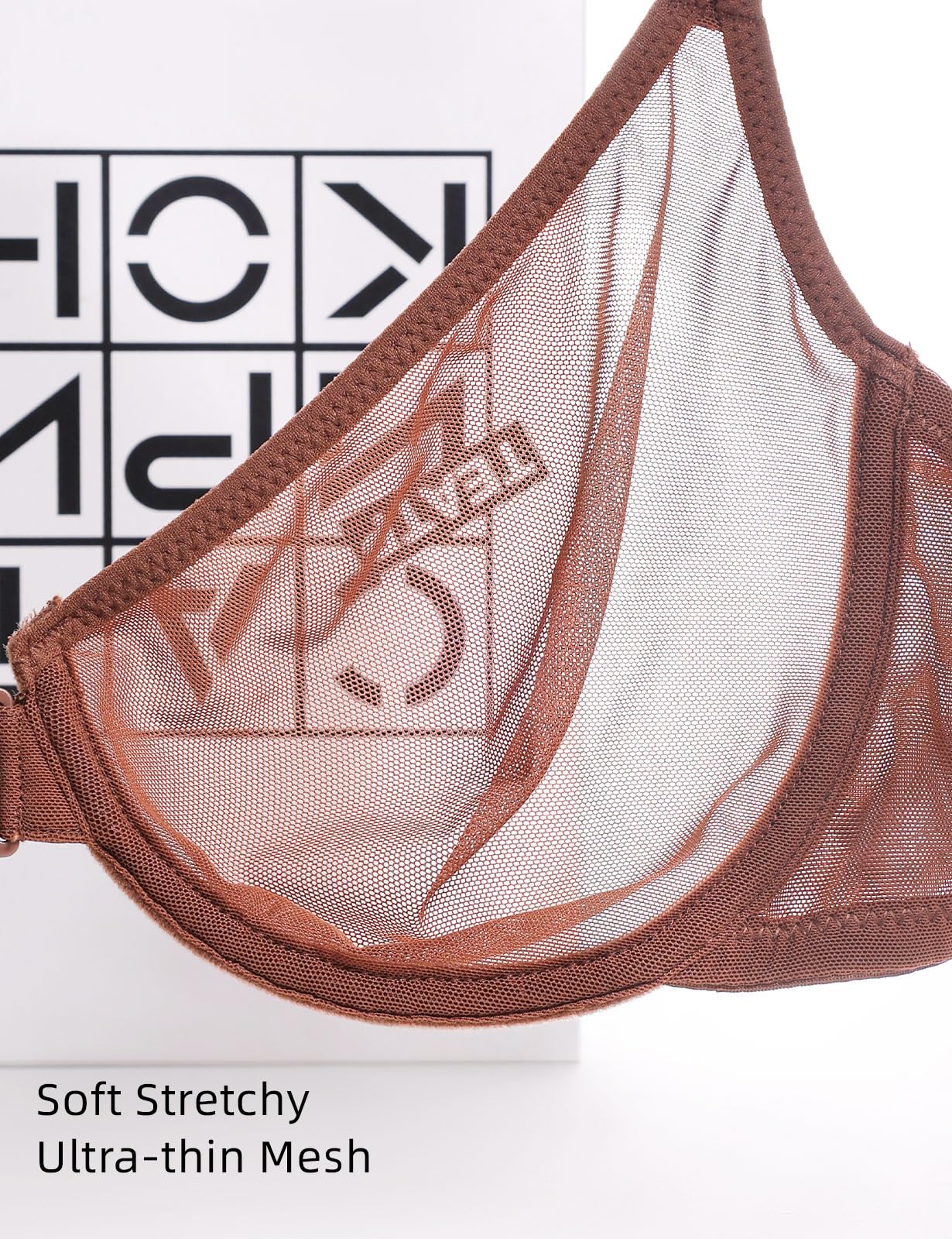 Mesh Front Closure Plunge Bra