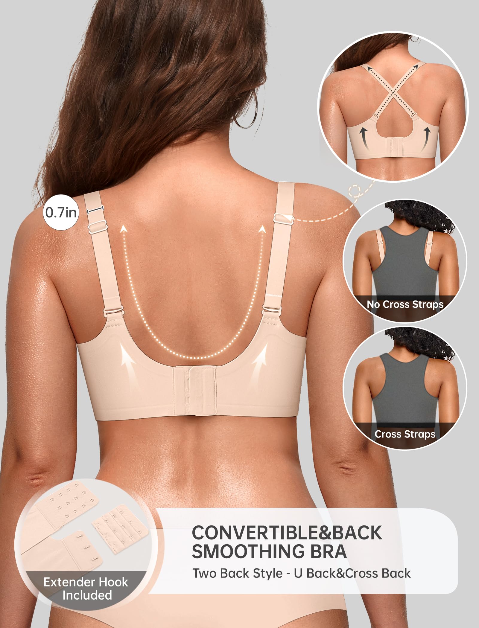 OEAK Scalloped Push Up Buttery Soft Tshirt Bra