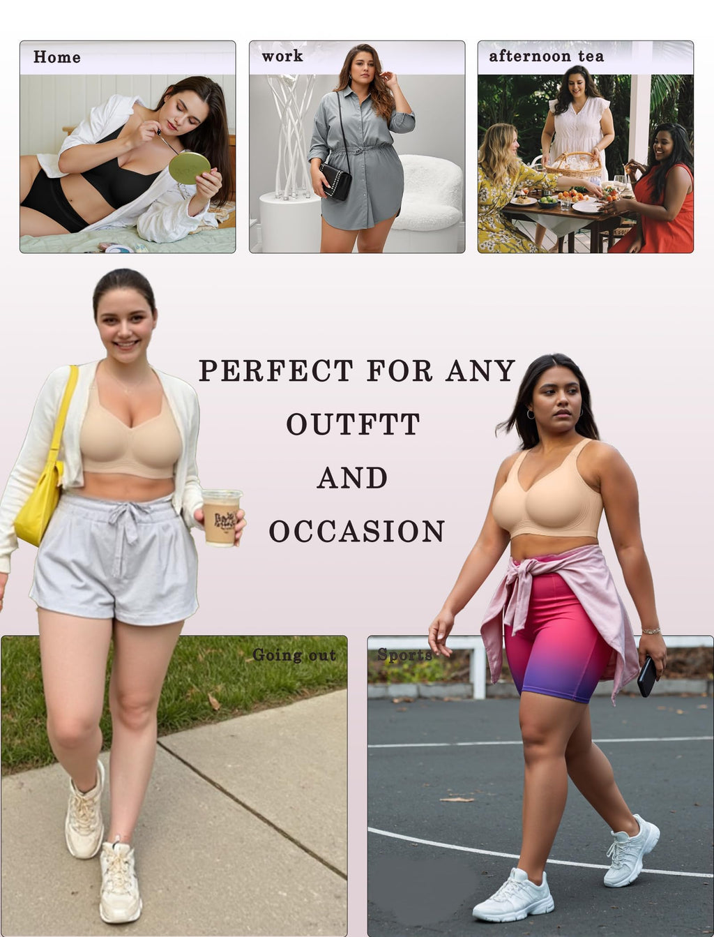 OEAK Womens Wireless Jelly Bra