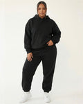 Full Size Kangaroo Pocket Hoodie and Joggers Set Plus Size