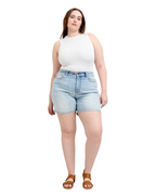 Judy Blue 2 Button Light Denim Stretch Shorts