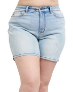 Judy Blue 2 Button Light Denim Stretch Shorts