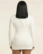 Full Size Blazer-Style Long Sleeve Mini Dress Plus Size